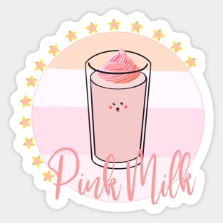Pink Milk Foodies Sticker